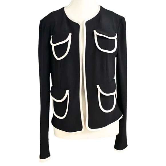 JOSEPH RIBKOFF BLACK WHITE KNITTED CARDIGAN - 12 - Picture 2 of 11